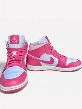 Nike Air Jordan 1 Mid Pink/White Sneakers Size 8